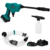 Nettoyeur Haute Pression Sans Fil Compact 20V – 24 Bars – 198 L/h - Tuyau D'aspiration De 5m, Bouteille à Détergent Et Buse Réglable – 2 Batteries 2.0Ah Et Chargeur Incl. -Flore Riche Soldes Magasin 69675742 1
