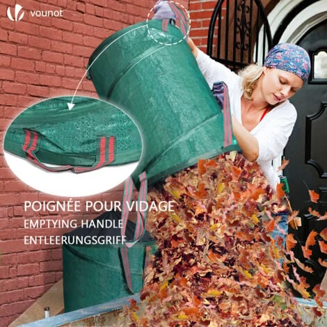 Lot De 3 Sac De Jardin Pop Up 170L En Polyéthylène Avec Poignées 7 Lot De 3 Sac De Jardin Pop Up 170L En Polyéthylène Avec Poignées – Image 5