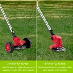 Coupe-bordure Sans Fil Avec Batterie, 3-in-1 Débroussailleuse& Tondeuses à Gazon Avec 4 Types De Lames, Avec Batterie 24V Et Chargeur, Outillage De Jardin Motorisé Réglable En Hauteur -Flore Riche Soldes Magasin 72660309 3