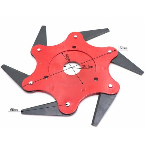 60mm 6 Dents Extérieur Lames De Coupe-herbe Tondeuse à Gazon Coupe-herbe Tête De Machine (Rouge), 4 60mm 6 Dents Extérieur Lames De Coupe-herbe Tondeuse à Gazon Coupe-herbe Tête De Machine (Rouge), – Image 2