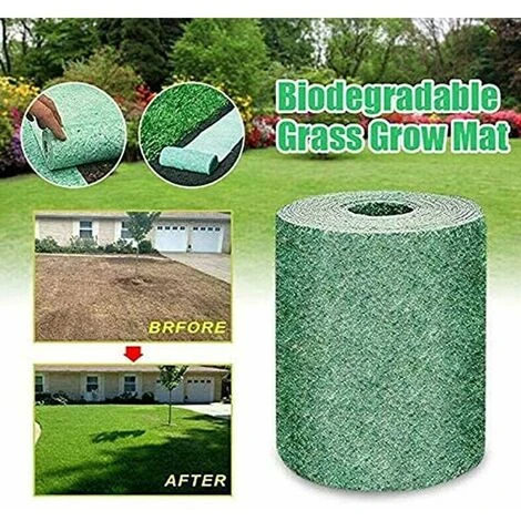 Rouleau De Tapis De Semences D'herbe, Tapis De Culture D'herbe Biodégradable De 10 Pieds, Tapis De Semences D'herbe Engrais Jardin Pique-nique Jardinage Pelouse Tapis De Plantation 20 × 300 Cm 4 Rouleau De Tapis De Semences D'herbe, Tapis De Culture D'herbe Biodégradable De 10 Pieds, Tapis De Semences D'herbe Engrais Jardin Pique-nique Jardinage Pelouse Tapis De Plantation 20 × 300 Cm – Image 2