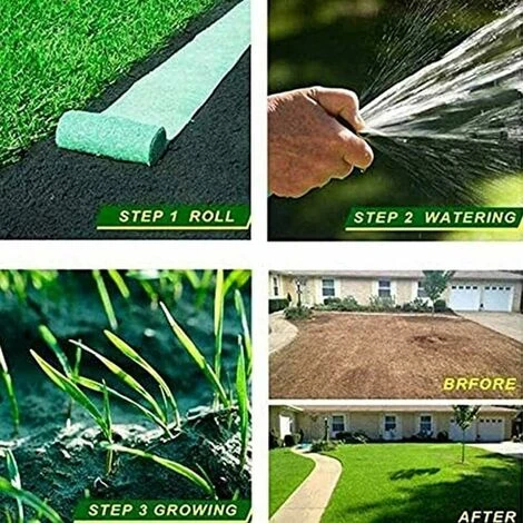 Rouleau De Tapis De Semences D'herbe, Tapis De Culture D'herbe Biodégradable De 10 Pieds, Tapis De Semences D'herbe Engrais Jardin Pique-nique Jardinage Pelouse Tapis De Plantation 20 × 300 Cm 5 Rouleau De Tapis De Semences D'herbe, Tapis De Culture D'herbe Biodégradable De 10 Pieds, Tapis De Semences D'herbe Engrais Jardin Pique-nique Jardinage Pelouse Tapis De Plantation 20 × 300 Cm – Image 3
