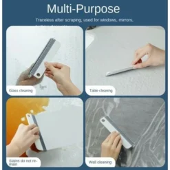 Silicone Souple Verre Essuie-glace Grattoir Cuisine Salle De Bain Verre Outils De Nettoyage Pour Voiture Miroir Nettoyant Raclette Fenêtre Nettoyage Brosse Blanc Gris -Flore Riche Soldes Magasin 78510561 3