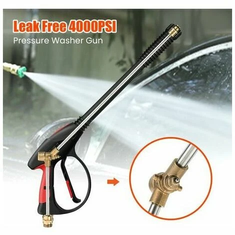 Pistolet Pour Nettoyeur Haute Pression 4000 PSI Pistolet De Lavage De Voiture Avec Filetage M22-14 Mm Baguette Extensible De 19 Pouces Et 5 Embouts De Buse Pour Lavage Sous Pression 5 Pistolet Pour Nettoyeur Haute Pression 4000 PSI Pistolet De Lavage De Voiture Avec Filetage M22-14 Mm Baguette Extensible De 19 Pouces Et 5 Embouts De Buse Pour Lavage Sous Pression – Image 3