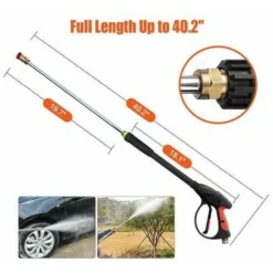Pistolet Pour Nettoyeur Haute Pression 4000 PSI Pistolet De Lavage De Voiture Avec Filetage M22-14 Mm Baguette Extensible De 19 Pouces Et 5 Embouts De Buse Pour Lavage Sous Pression 10 Pistolet Pour Nettoyeur Haute Pression 4000 PSI Pistolet De Lavage De Voiture Avec Filetage M22-14 Mm Baguette Extensible De 19 Pouces Et 5 Embouts De Buse Pour Lavage Sous Pression -Flore Riche Soldes Magasin 79633250 4
