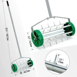 Varan Motors - LA450 Rouleau Aérateur De Jardin, Scarificateur Manuel Pour Pelouse Et Gazon -Flore Riche Soldes Magasin 80898714 4