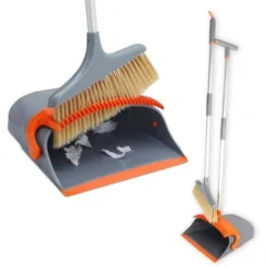 Ensemble Balai Balayette + Pelle à Poussière - Idéal Nettoyage De La Maison - Manche 90 Cm - Pelle à Bascule Autoblocante