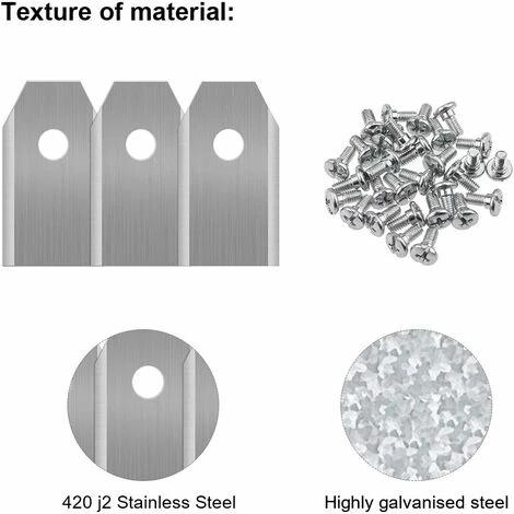 45 X Lames De Couteau En Titane Pour Toutes Les Tondeuses Robotiques Husqvarn/Automower/ Yardforce/Gardena(3g-0.75mm) Avec 45 Vis, Lames De Rechange Pour Modèles 105,310,315,320,420,430x,r40i 5 45 X Lames De Couteau En Titane Pour Toutes Les Tondeuses Robotiques Husqvarn/Automower/ Yardforce/Gardena(3g-0.75mm) Avec 45 Vis, Lames De Rechange Pour Modèles 105,310,315,320,420,430x,r40i – Image 3