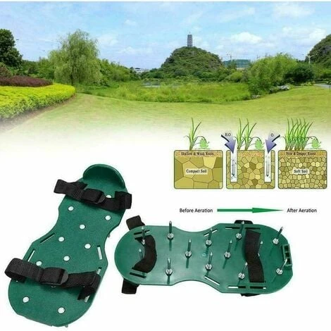 Sandales Aérateur Pelouse Aérateur De Gazon De Jardin à Pointes Avec 8Sangles Réglables Allongées Et 26Pointes Sandales D'aération De Pelouse De Taille Universelle Pour Pelouse De Jardin(Vert) 6 Sandales Aérateur Pelouse Aérateur De Gazon De Jardin à Pointes Avec 8Sangles Réglables Allongées Et 26Pointes Sandales D'aération De Pelouse De Taille Universelle Pour Pelouse De Jardin(Vert) – Image 4