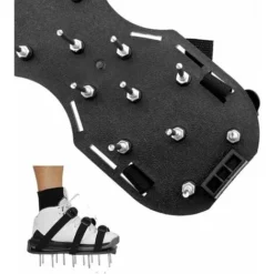 Paire De Chaussures Aératrices à Pointes Pour Gazon - 30 X 13 Cm - Sandales D'aération - Cloueuse - Aérateur De Gazon - Sangles Réglables Avec Boucles Métalliques -Flore Riche Soldes Magasin 85733318 3