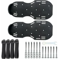 Paire De Chaussures Aératrices à Pointes Pour Gazon - 30 X 13 Cm - Sandales D'aération - Cloueuse - Aérateur De Gazon - Sangles Réglables Avec Boucles Métalliques -Flore Riche Soldes Magasin 85733318 4