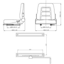 Siège De Tracteur Et De Chariot élévateur Dossier Réglable Noir VidaXL -Flore Riche Soldes Magasin 8647252 3