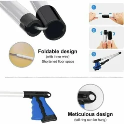 Pince, 82Cm Pince Pliable En Aluminium Avec Pince Rotative En Caoutchouc, Pince Pour Personnes Âgées Pliable Rallonge De Bras Long Pour Ramasseur D'Ordures/Litières, Pince À Ordures De Jardin Pince À -Flore Riche Soldes Magasin 87242735 3