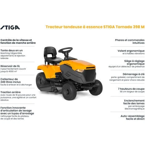 STIGA Tornado 398 M - Tracteur Tondeuse Thermique 4 STIGA Tornado 398 M - Tracteur Tondeuse Thermique – Image 2