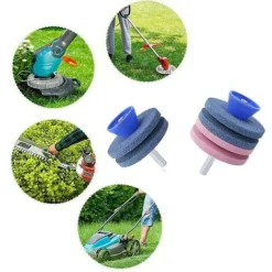Tondeuse à Gazon Aiguiseur Pierre Couteau Meuleuse Perceuse Outil De Jardin Bleu Et Rose 2 Couches -Flore Riche Soldes Magasin 87529841 5