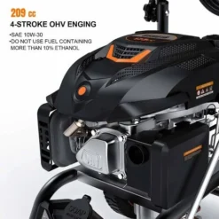 TACKLIFE Nettoyeur Haute Pression à Essence, 2800 PSI/190 Bar, 480 L/H, 209 CC Moteur OHV à 4 Temps, 6,5 HP, Réservoir De Savon, Ensemble De 5 Buses, Multi-Usage, Conforme CARB - GSH01B -Flore Riche Soldes Magasin 87563773 5