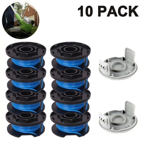 La Ligne De Bobine De Rechange Pour Tondeuse Comprend 2 Capuchons De Tondeuse Compatibles Ryobi One+ AC14RL3A 18V, 24V, 40V Tondeuses Sans Fil, 8 + 2 PACK 3 La Ligne De Bobine De Rechange Pour Tondeuse Comprend 2 Capuchons De Tondeuse Compatibles Ryobi One+ AC14RL3A 18V, 24V, 40V Tondeuses Sans Fil, 8 + 2 PACK