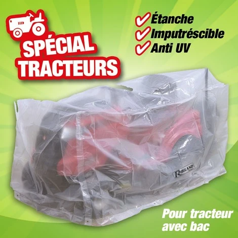 HOUSSE DE PROTECTION POUR TRACTEUR AVEC BAC 250 X 110 X H110 Cm 3 HOUSSE DE PROTECTION POUR TRACTEUR AVEC BAC 250 X 110 X H110 Cm