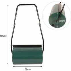 Rouleau à Gazon Avec Brancard En Acier - Remplissage Eau Ou Sable Vert - 38 L -Flore Riche Soldes Magasin 88765095 5