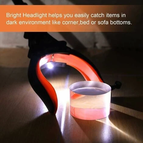 80cm Pince De Ramassage Pliable Avec Phare, Ramasseur De Déchets De Jardin Extensible De 32 Pouces, 90° Tête Rotative, Mâchoire Antidérapante, Tuyaux En Aluminium, Poignée En Caoutchouc Confortable 4 80cm Pince De Ramassage Pliable Avec Phare, Ramasseur De Déchets De Jardin Extensible De 32 Pouces, 90° Tête Rotative, Mâchoire Antidérapante, Tuyaux En Aluminium, Poignée En Caoutchouc Confortable – Image 2