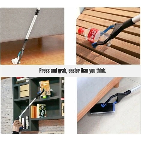 Outils De Ramassage, Pince D'extension Pliante De 32 Pouces, Outil D'aide Aux Personnes Handicapées En Aluminium Avec Pince Rotative En Caoutchouc, Extension De Bras Long De Ramassage Des Ordures - Bl 4 Outils De Ramassage, Pince D'extension Pliante De 32 Pouces, Outil D'aide Aux Personnes Handicapées En Aluminium Avec Pince Rotative En Caoutchouc, Extension De Bras Long De Ramassage Des Ordures - Bl – Image 2
