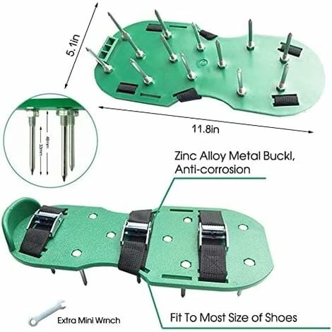 Aérateur De Pelouse Chaussures Aérateur De Pelouse Chaussures à Pointes Avec 4 Sangles Réglables Et Scarificateur En Métal Pour Aérateur De Pelouse Chaussures De Jardin 4 Aérateur De Pelouse Chaussures Aérateur De Pelouse Chaussures à Pointes Avec 4 Sangles Réglables Et Scarificateur En Métal Pour Aérateur De Pelouse Chaussures De Jardin – Image 2