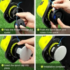 Bobine Fil Coupe Bordure Pour Ryobi Coupe-Bordures One+ 18V, 24V Et 40V, 6 Bobine De Fil Debroussailleuse Avec 1 Couvercle De Bobine, Longueur 3,35 M, Diamètre 1,65 Mm -Flore Riche Soldes Magasin 92078110 4