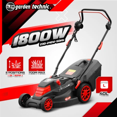 Tondeuse à Gazon électrique 1800W - 42CM - Elem Garden 4 Tondeuse à Gazon électrique 1800W - 42CM - Elem Garden – Image 2
