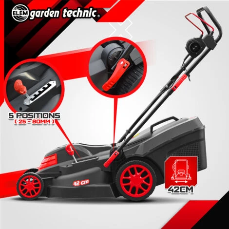 Tondeuse à Gazon électrique 1800W - 42CM - Elem Garden 5 Tondeuse à Gazon électrique 1800W - 42CM - Elem Garden – Image 3