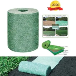BDD Rouleau De Tapis De Semences De Gazon, Tapis De Culture D'herbe Biodégradable 10FT, Tapis De Semences De Gazon Engrais Jardin Pique-nique Jardinage Tapis De Plantation De Pelouse (3×0.2m )