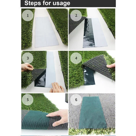 Bande Adhésive De Gazon Synthétique 150mmx10m Ruban Adhésif D'herbe Tapis (2 Couleurs)(Black) 5 Bande Adhésive De Gazon Synthétique 150mmx10m Ruban Adhésif D'herbe Tapis (2 Couleurs)(Black) – Image 3