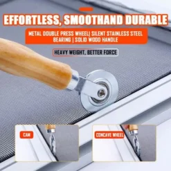 2 En 1 Rouleau En Caoutchouc Outil Manche En Bois Rouleau Cannelé Pour Rénovation Fenêtre Installation écran Porte Ménage Outil à Main 3 Pièces -Flore Riche Soldes Magasin 93243526 3