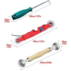 2 En 1 Rouleau En Caoutchouc Outil Manche En Bois Rouleau Cannelé Pour Rénovation Fenêtre Installation écran Porte Ménage Outil à Main 3 Pièces -Flore Riche Soldes Magasin 93243526 5