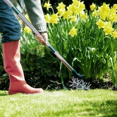 Scarificateur émietteur 3 Roues - Suan - Manche Télescopique - Dimensions : 180 X 15 X 13 Cm 4 Scarificateur émietteur 3 Roues - Suan - Manche Télescopique - Dimensions : 180 X 15 X 13 Cm – Image 2