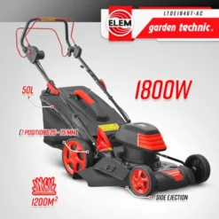 Tondeuse à Gazon électrique Tractée 1800W - 46CM Avec Carter En Acier - Elem Garden -Flore Riche Soldes Magasin 94091053 2