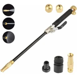 Pistolet à Eau Haute Pression Avec 3 Buses à Jet, Buse De Tuyau Laveuse à Pression 20MPA Baguette Rondelle De Puissance De Jet Pour Voiture Maison Jardin Vitre De Nettoyage De Vitre -Flore Riche Soldes Magasin 94898640 4