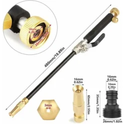 Pistolet à Eau Haute Pression Avec 3 Buses à Jet, Buse De Tuyau Laveuse à Pression 20MPA Baguette Rondelle De Puissance De Jet Pour Voiture Maison Jardin Vitre De Nettoyage De Vitre -Flore Riche Soldes Magasin 94898640 5