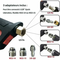 Pistolet De Lavage Haute Pression, Lance, Kit De Buses, Kit D'embouts 4000psi M22 -Flore Riche Soldes Magasin 95084813 4