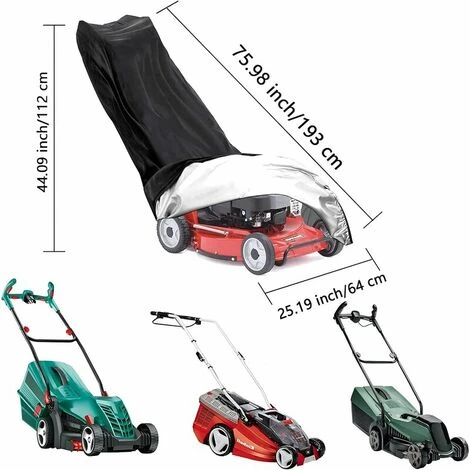 Housse Pour Tondeuse à Gazon, Housse Tondeuse Etanche Anti-Poussière Et Anti-UV Oxford 210D, Avec Cordon De Serrage Et Sac De Rangement, Pour Extérieur/intérieur 193 X 112 X 64 Cm 4 Housse Pour Tondeuse à Gazon, Housse Tondeuse Etanche Anti-Poussière Et Anti-UV Oxford 210D, Avec Cordon De Serrage Et Sac De Rangement, Pour Extérieur/intérieur 193 X 112 X 64 Cm – Image 2
