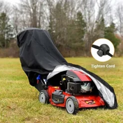 Housse De Protection Pour Tondeuse　Housse De Tondeuse à Gazon, étanche, Anti-poussière, Anti-UV, 190T Avec Cordon De Serrage Et Sac De Rangement Pour Extérieur/intérieur 188 X 99,1 X 63,5 Cm -Flore Riche Soldes Magasin 96339978 5