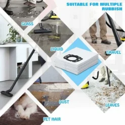 10 Sacs Aspirateur Karcher Sachet Filtre WD4 WD5 WD6, Sacs Pour Aspirateur MV4 MV5 MV6, Sac Aspirateur Filtre Ouate Karcher 2.863-006.0 - 10 Pièces H310 -Flore Riche Soldes Magasin 96488128 4