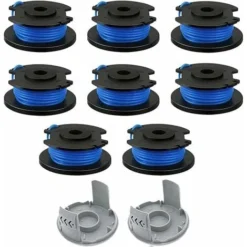 10 Pièces Bobine De Rechange Pour Débroussailleuse,fil Bobine Coupe Bordure,Compatible Avec Ryobi One + AC14RL3A-18V 24V 40V,Coupe-fil Sans Fil Line 11ft,8 Bobines + 2 Capuchons De Coupe