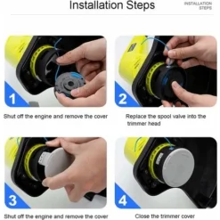 10 Pièces Bobine De Rechange Pour Débroussailleuse,fil Bobine Coupe Bordure,Compatible Avec Ryobi One + AC14RL3A-18V 24V 40V,Coupe-fil Sans Fil Line 11ft,8 Bobines + 2 Capuchons De Coupe -Flore Riche Soldes Magasin 97242895 3