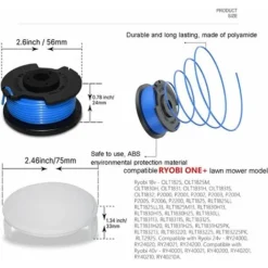 10 Pièces Bobine De Rechange Pour Débroussailleuse,fil Bobine Coupe Bordure,Compatible Avec Ryobi One + AC14RL3A-18V 24V 40V,Coupe-fil Sans Fil Line 11ft,8 Bobines + 2 Capuchons De Coupe -Flore Riche Soldes Magasin 97242895 4