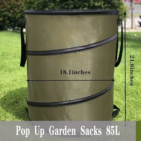 Sac De Jardin Pop-up Robuste 85L (ø45 X 55cm), Poubelle De Jardin Pop-up Réutilisable Pour Le Camping, Le Jardinage, Les Pique-niques Et Les Sacs à Déchets De Jardin Extérieurs. (noir) 4 Sac De Jardin Pop-up Robuste 85L (ø45 X 55cm), Poubelle De Jardin Pop-up Réutilisable Pour Le Camping, Le Jardinage, Les Pique-niques Et Les Sacs à Déchets De Jardin Extérieurs. (noir) – Image 2