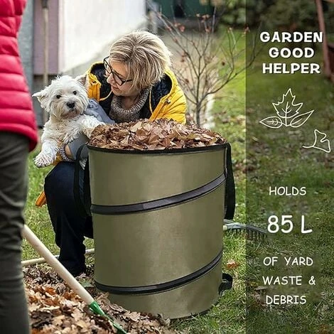 Sac De Jardin Pop-up Robuste 85L (ø45 X 55cm), Poubelle De Jardin Pop-up Réutilisable Pour Le Camping, Le Jardinage, Les Pique-niques Et Les Sacs à Déchets De Jardin Extérieurs. (noir) 5 Sac De Jardin Pop-up Robuste 85L (ø45 X 55cm), Poubelle De Jardin Pop-up Réutilisable Pour Le Camping, Le Jardinage, Les Pique-niques Et Les Sacs à Déchets De Jardin Extérieurs. (noir) – Image 3