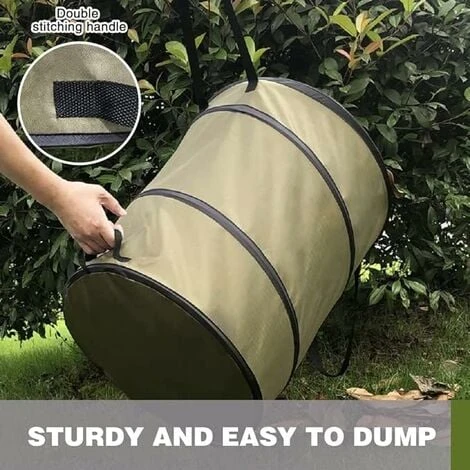 Sac De Jardin Pop-up Robuste 85L (ø45 X 55cm), Poubelle De Jardin Pop-up Réutilisable Pour Le Camping, Le Jardinage, Les Pique-niques Et Les Sacs à Déchets De Jardin Extérieurs. (noir) 6 Sac De Jardin Pop-up Robuste 85L (ø45 X 55cm), Poubelle De Jardin Pop-up Réutilisable Pour Le Camping, Le Jardinage, Les Pique-niques Et Les Sacs à Déchets De Jardin Extérieurs. (noir) – Image 4