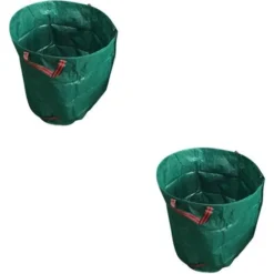 Lot De 2 Sacs à Déchets De Jardin , 120 L, Sacs à Déchets De Jardin, Sacs à Feuilles Avec Poignées, Sacs D'herbe Verts Industriels Tissés Pliables