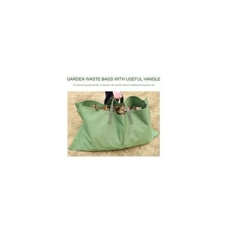 Sac à Ordures De Jardin Pliable 2 En 1 Durable Réutilisable Imperméable Oxford Waste Bag Green Zip Type No Mountain Buckle (90 67cm) BF 7 Sac à Ordures De Jardin Pliable 2 En 1 Durable Réutilisable Imperméable Oxford Waste Bag Green Zip Type No Mountain Buckle (90 67cm) BF – Image 5