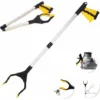 Outils De Préhension, 32" Pince Rotative En Caoutchouc, Outils De Ramassage, Outil De Préhension Pliable, Extension à Bras Long Pour Ramasse-Déchets - Jaune -Flore Riche Soldes Magasin 97526590 1
